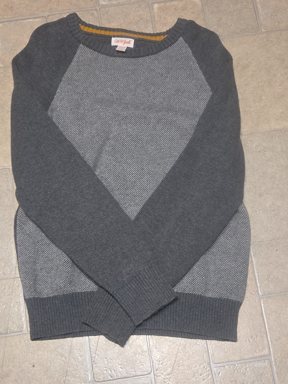 Cat & Jack Boys Color Block Gray Size 8-10 Sweater
